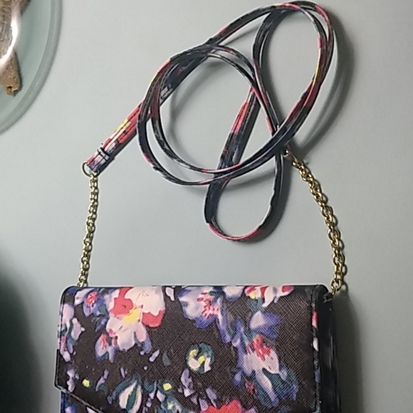 NWOT 🌸🌺Floral Print🌺🌸 Envelope Clutch w/✨Gold✨ Hardware + Crossbody Strap - Picture 5 of 5